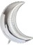 Yarım Hilal Ay Şeklinde Gümüş Renk Folyo Balon 57 cm 1