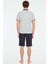 Erkek Gri Melanj T-Shirt Şort Takımı 3