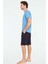 - Erkek Indigo T-Shirt Şort Takımı 2