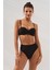 Bonie Dolgulu Straplez Yüksek Bel Bikini Takım Siyah 231225 4
