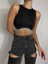 Kadın Lkralı Slimfit Kolsuz Crop Taş Aksesuarlı 2