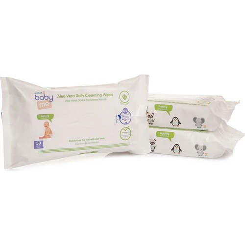 Baby Me Aloeveralı Temizleme Mendili 3*50 Yaprak Günlük Kullanım İçin Cilt Dostu Nemlendirici