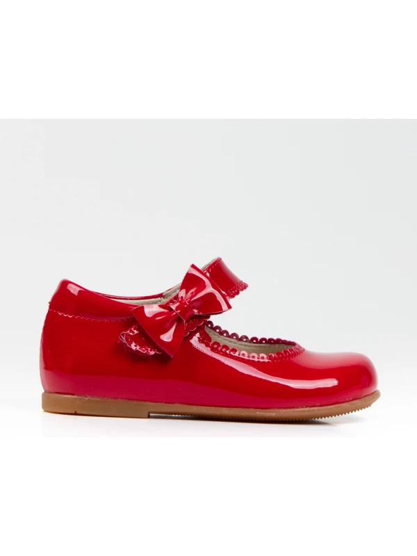 Paqpa Doria Kız Soft Tabanlı Kırmızı Rugan Babet