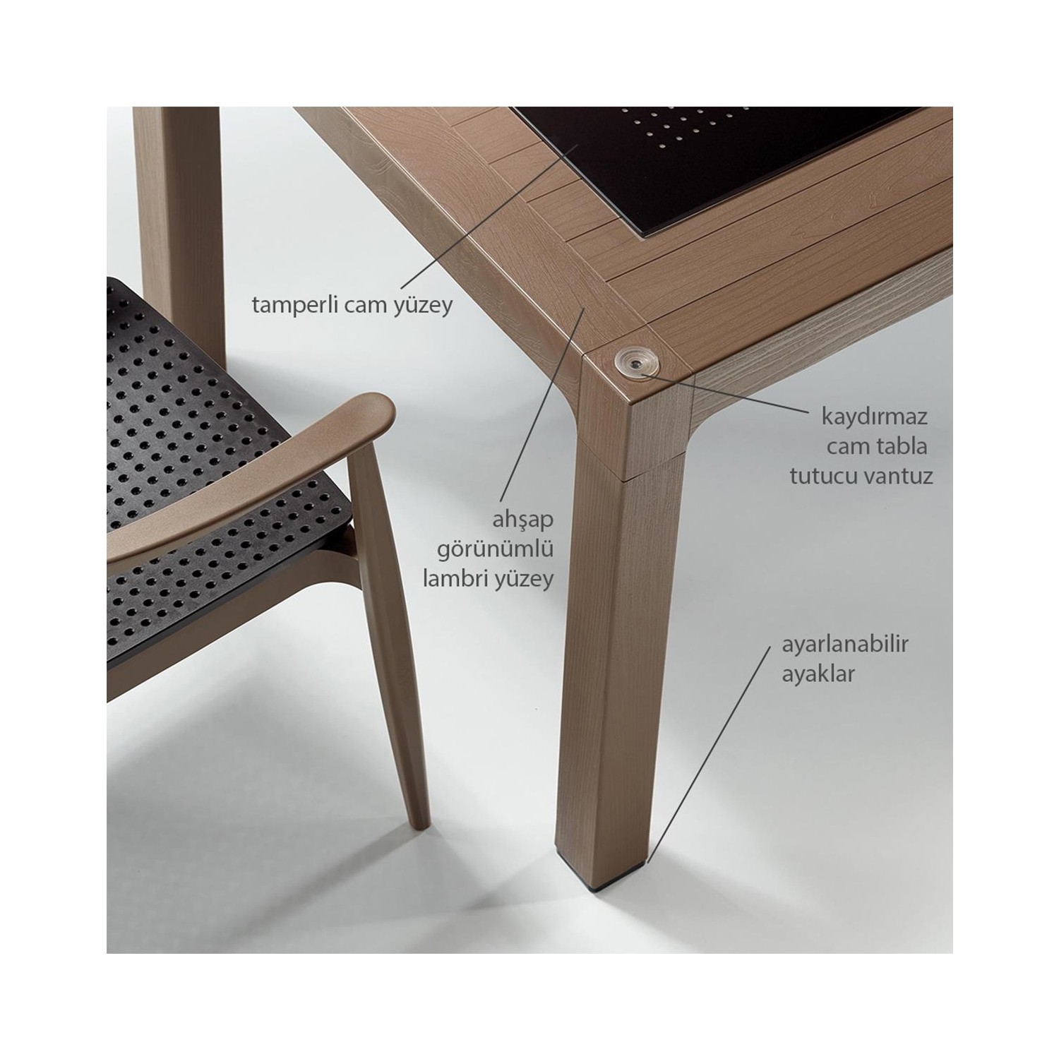 Novussi Seginus Bahçe Seti 4 Sandalye + 1 Camlı Masa Takımı Fiyatı