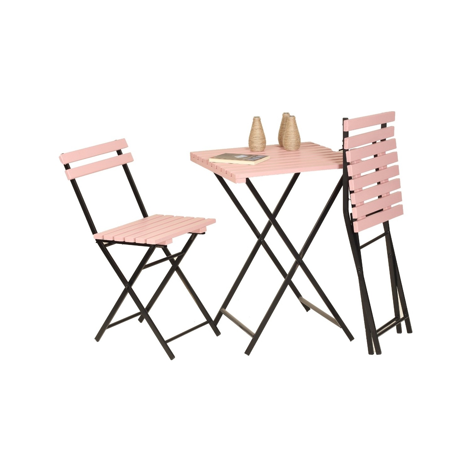 S&amp;M Katlanır Masa Sandalye Seti Pembe Fiyatı Taksit