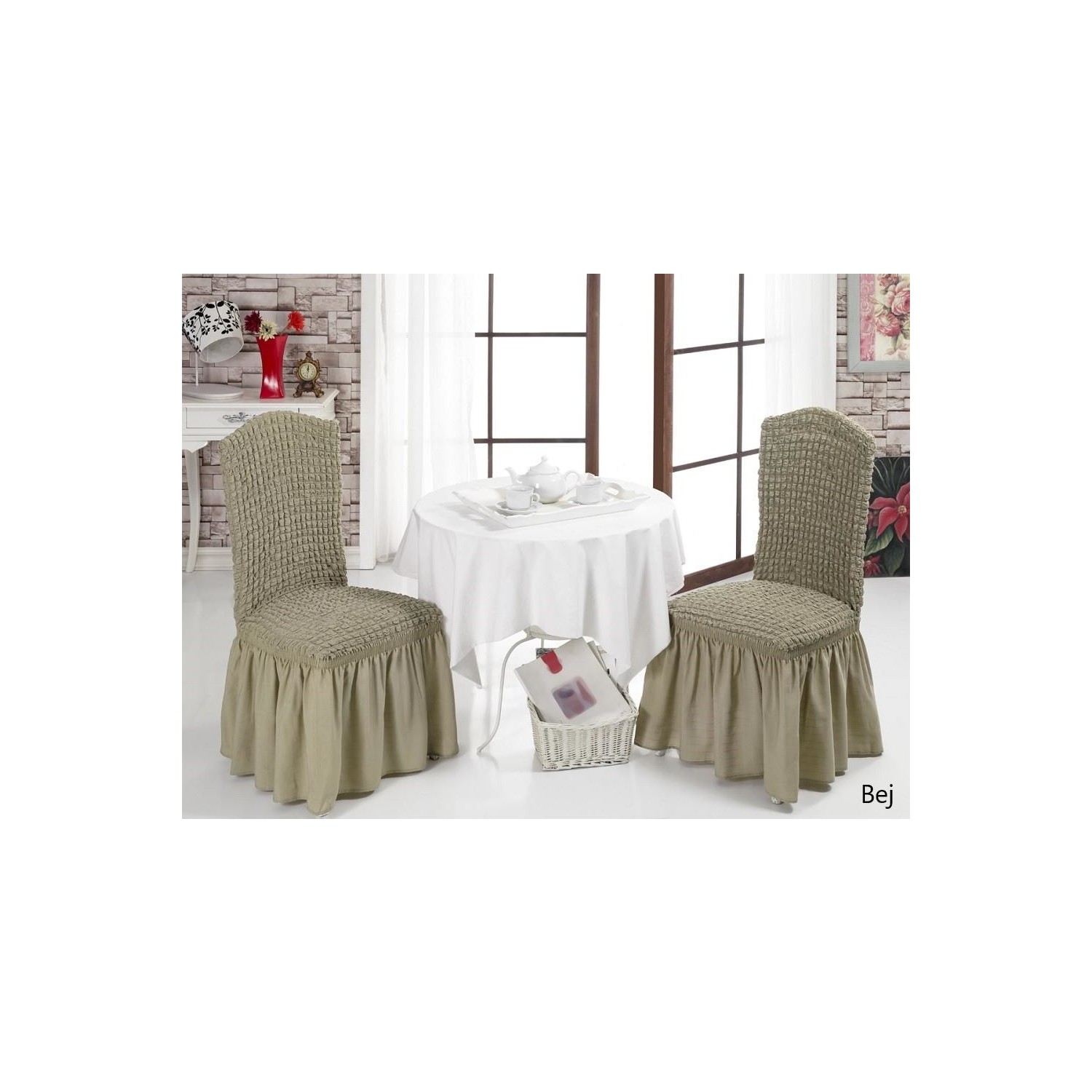 Karna Home Pamuklu 2�li Sandalye Kılıfı Seti Bej Fiyatı Karna Home Pamuklu 2�li Sandalye Kılıfı Seti Bej Fiyatı