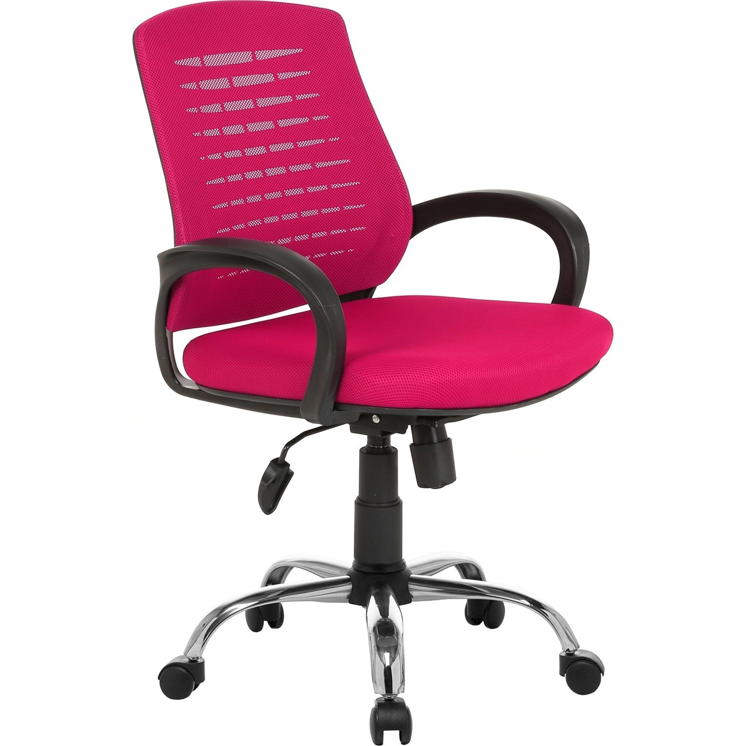 Sers Mobilya Pembe Fileli Krom Ayak Çalışma Koltuğu Sers Mobilya Pembe Fileli Krom Ayak Çalışma Koltuğu