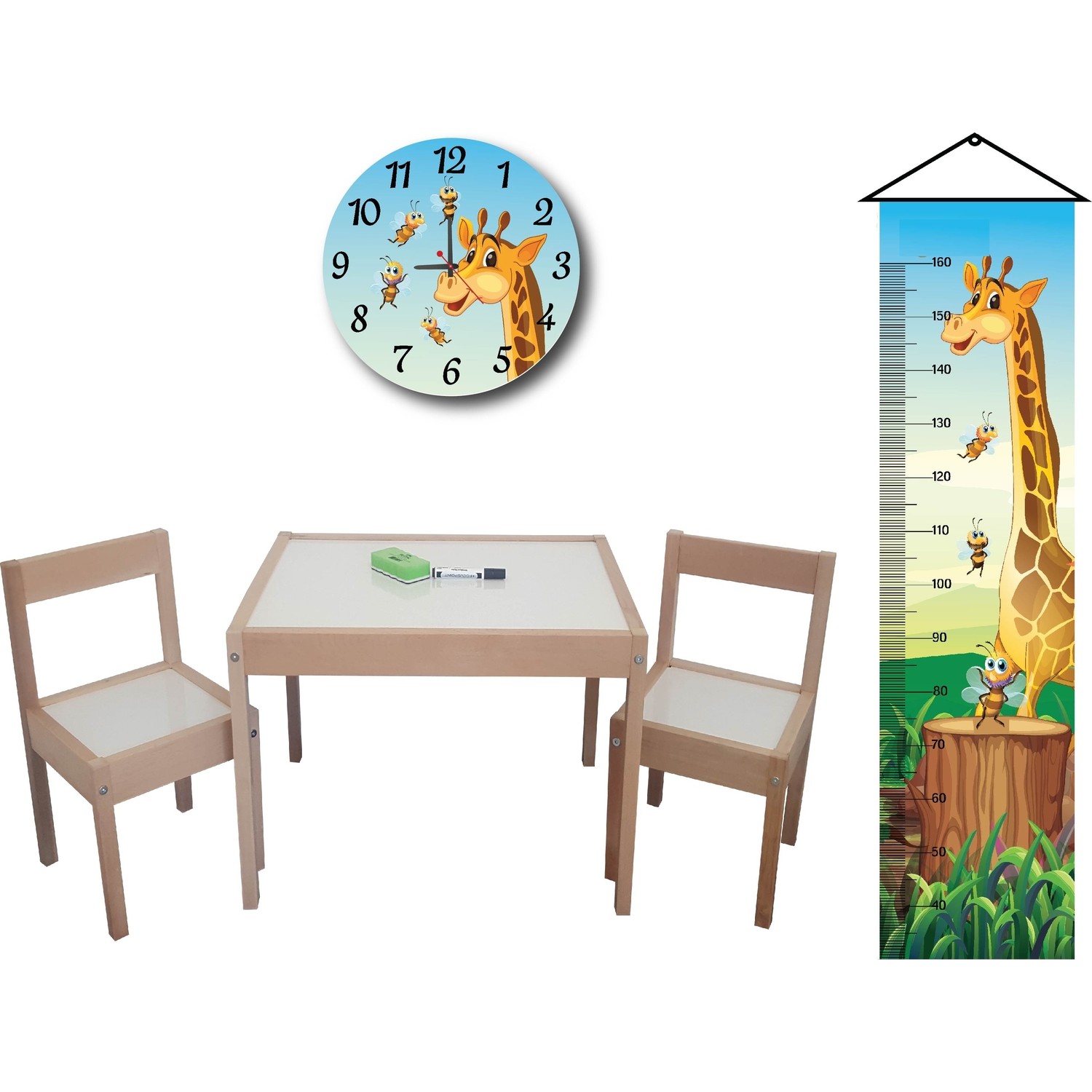 Makeart Baby Montessori Yaz Sil Masa Sandalye Takımı + Boy Fiyatı