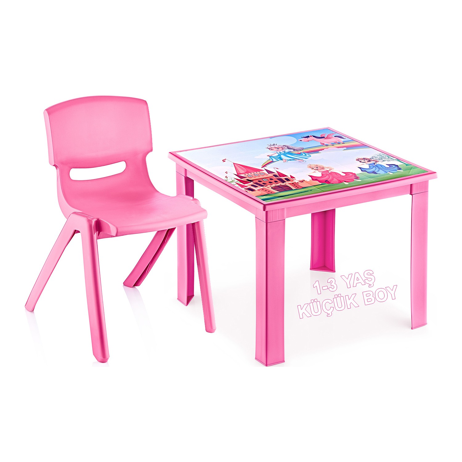 Çocuk Masa Sandalye Takımı Pembe Prenses 13 Yaş Fiyatı