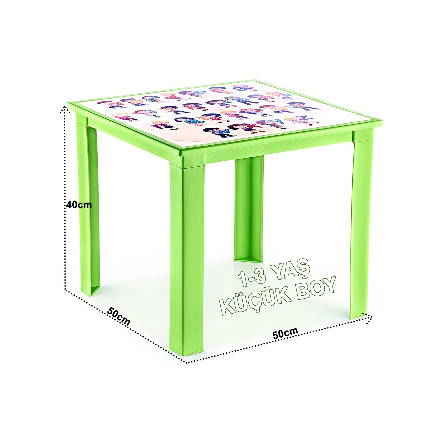 Banadabul Çocuk Masa Sandalye Takımı Yeşil Alfabe 2S 13 Yaş Fiyatı