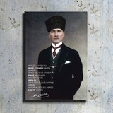Magazacım Atatürk Takım Elbiseli Portre  Kanvas Tablo