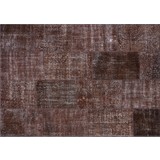 Efes Trend Koyu Kahverengi El Dokuma Patchwork Halı 170 x 240 cm