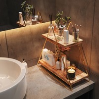 Bino Üçgen Masif Paslanmaz Altın Renk Mutfak Banyo Duvar Rafı