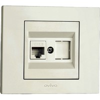 Ovivo Grano Numeris Telefon Prizi Cat3 Beyaz Mekanizma + Çerçeve