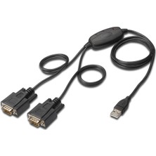 Digitus USB 2.0 - 2 x RS232 (Seri) Çevirici Kablosu, 1.5 Metre