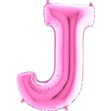 Partijet J Harf Grabo Fuşya Folyo Balon 102 cm