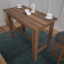 Pasific Home Barra Bar Masası Yüksek Yemek Masası, Ceviz,120x60