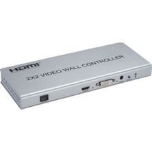 Gplus FHDVW242 2x2 Video Wall Controller Işlemci Full Hd 60 Hz Duvar Ekran Cctv Dvr Nvr Pc Notebook Çoklu Monitör Ekran Genişletici Profesyonel Switch