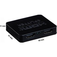 Gplus 4KHD102M 1x2 HDMI 4K Ultra Hd 2160P 1 Giriş 2 Çıkış Mini Splitter Görüntü Çoklayıcı