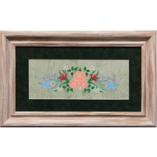 e38 EL İŞÇİLİĞİ KIR ÇİÇEKLİ TEZHİP TABLO 53*33 cm - 3178