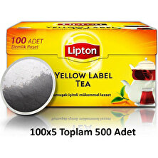 Lipton Yellow Label Demlik Poşet Çay 100 x 5 Paket 500'lü