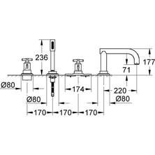 Grohe Atrio Termostatik Küvet Bataryası 19141000