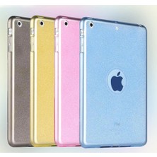 Fujimax Apple iPad Air 1 Simli Transparan Süper Silikon Kılıf (A1474 A1475 A1476 A1822 A1823 A1893 A1894) Füme