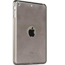 Fujimax Apple iPad Air 1 Simli Transparan Süper Silikon Kılıf (A1474 A1475 A1476 A1822 A1823 A1893 A1894) Füme