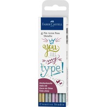 Faber-Castell Pitt Artist Pen Kaligrafi Seti Metalik 4lü