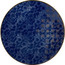 Porland Evoke Desen2 Mavi Düz Tabak 21 cm