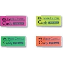 Faber-Castell Candy Renkli Silgi 4'lü PVC İçermeyen Renkli Seçenekler ile