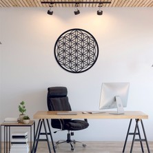 Kara Koç Eğitim Araçları Ahşap Yaşam Çiçeği Kutsal Geometri Dekoratif Tablo