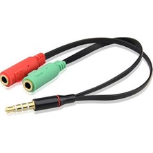 Boblov Mikrofon Kulaklık Ayırıcı 3.5Mm Stereo Dişi To 2X Stereo Erkek Kablo