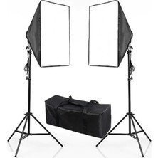 Fototek 50 x 70 cm Softbox 2'li Sürekli Işık Seti Strobist Set Taşıma Çantalı