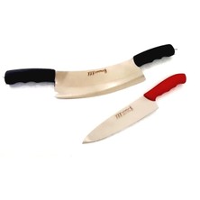 Sedef Lazoglu Çift Tutmalı Zırhlı Satır 22 cm 1 Adet Şef Bıçagı Mühürlü 2'li Set