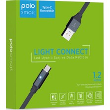 Polosmart PSM29 Type-C LED Uyarılı Şarj Kablosu