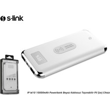 S-Link IP-W10 10000mAh Kablosuz Powerbank Beyaz