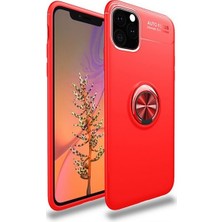 Tekno Grup Apple iPhone 11 Kılıf Ultra Korumalı Yüzüklü Manyetik Ravel Silikon Kırmızı