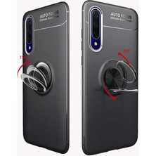 Tekno Grup Samsung Galaxy S9 Plus Kılıf Ultra Korumalı Yüzüklü Manyetik Ravel Silikon Siyah - Kırmızı