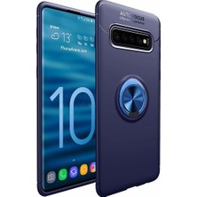 Tekno Grup Samsung Galaxy S10 Kılıf Ultra Korumalı Yüzüklü Manyetik Ravel Silikon Lacivert