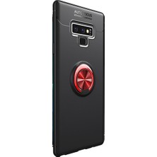 Tekno Grup Samsung Galaxy Note 9 Kılıf Ultra Korumalı Yüzüklü Manyetik Ravel Silikon Siyah - Kırmızı