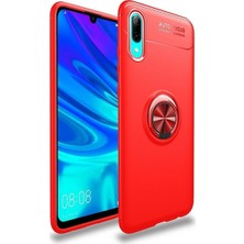 Tekno Grup Samsung Galaxy A10 Kılıf Ultra Korumalı Yüzüklü Manyetik Ravel Silikon Kırmızı