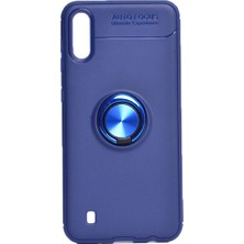 Tekno Grup Samsung Galaxy A01 Kılıf Ultra Korumalı Yüzüklü Manyetik Ravel Silikon Lacivert