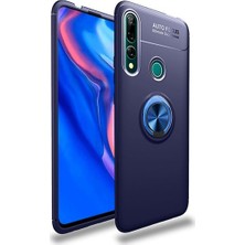Tekno Grup Huawei Y9 Prime 2019 Kılıf Ultra Korumalı Yüzüklü Manyetik Ravel Silikon Lacivert