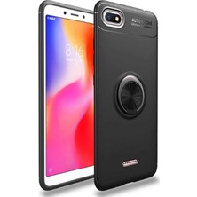 Tekno Grup Xiaomi Redmi 6A Kılıf Ultra Korumalı Yüzüklü Manyetik Ravel Silikon Siyah