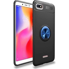 Tekno Grup Xiaomi Redmi 6A Kılıf Ultra Korumalı Yüzüklü Manyetik Ravel Silikon Siyah - Mavi