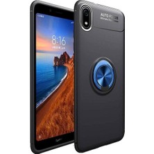 Tekno Grup Xiaomi Redmi 7A Kılıf Ultra Korumalı Yüzüklü Manyetik Ravel Silikon Siyah - Mavi