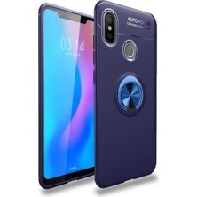 Tekno Grup Samsung Galaxy M20 Kılıf Ultra Korumalı Yüzüklü Manyetik Ravel Silikon Lacivert + Cam Ekran Koruyucu