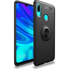 Tekno Grup Samsung Galaxy A10S Kılıf Ultra Korumalı Yüzüklü Manyetik Ravel Silikon Siyah + Nano Ekran Koruyucu