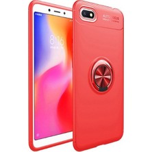 Tekno Grup Huawei Y5 2018 Kılıf Ultra Korumalı Yüzüklü Manyetik Ravel Silikon Kırmızı + Nano Ekran Koruyucu